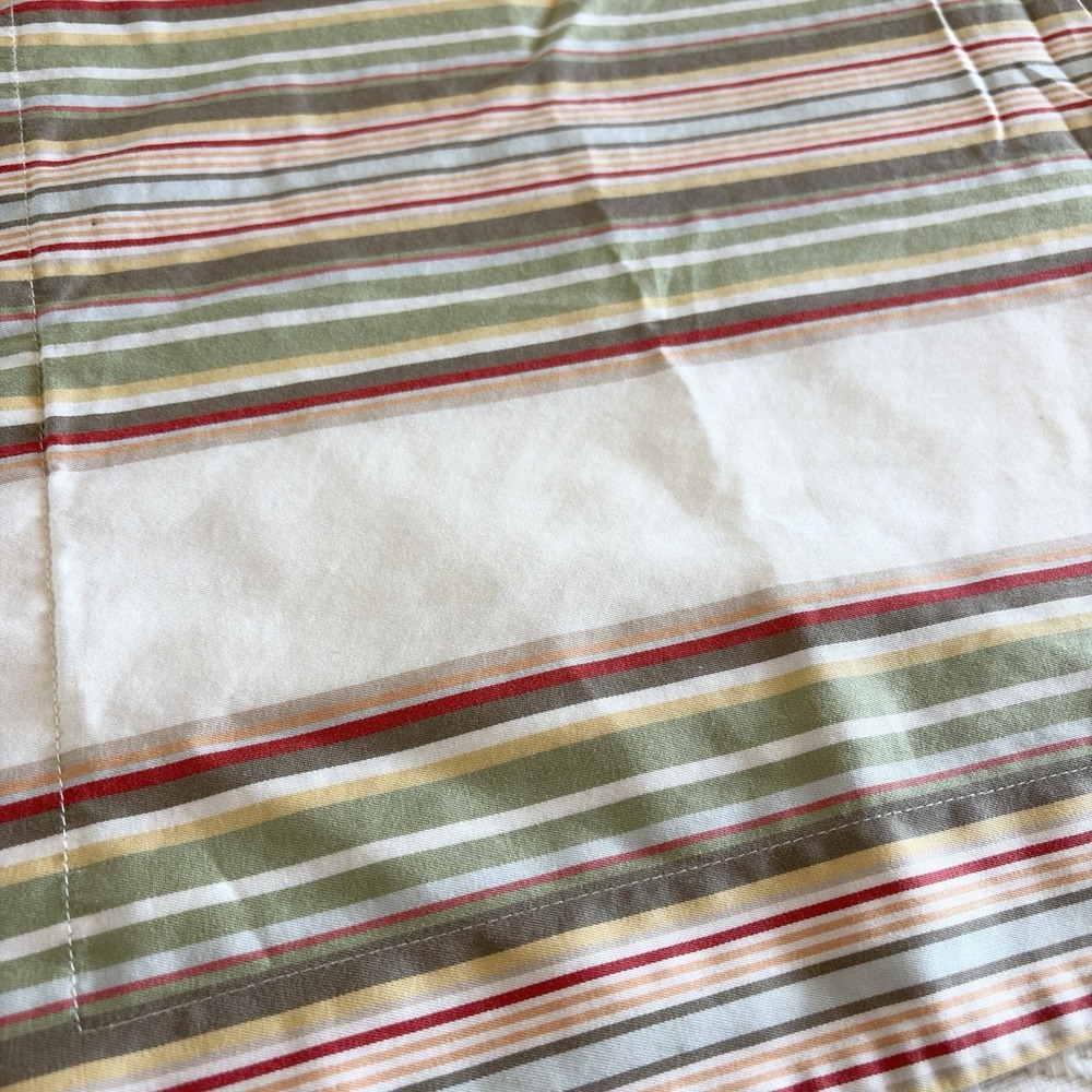 POTTERY BARN Striped 100% Organic Cotton Sham Euro 1 Pillow Cover Portugal